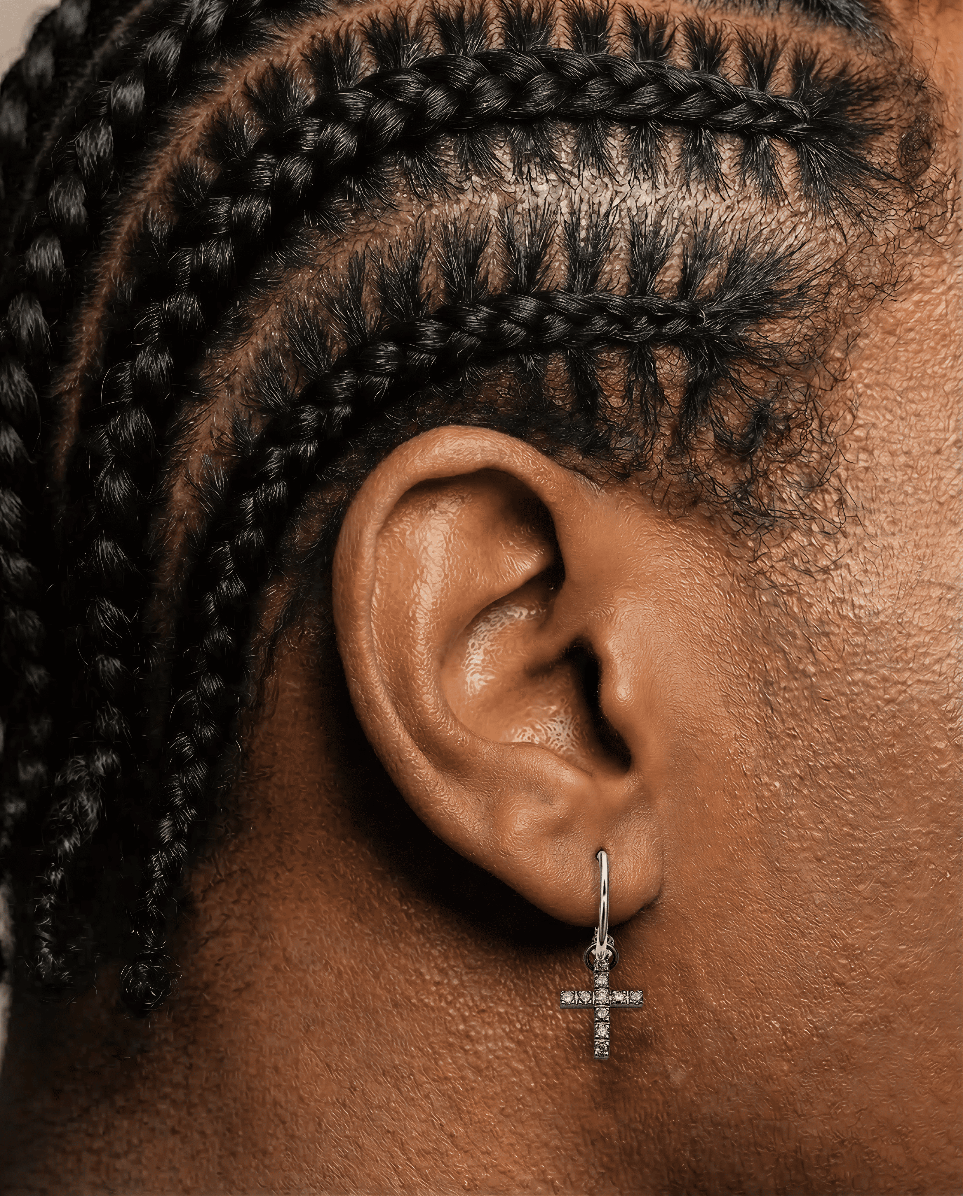 THE CROSS WITH GREY DIAMONDS