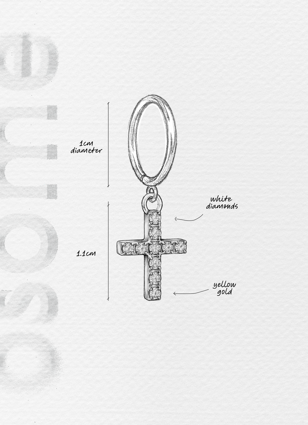 THE CROSS WITH WHITE DIAMONDS