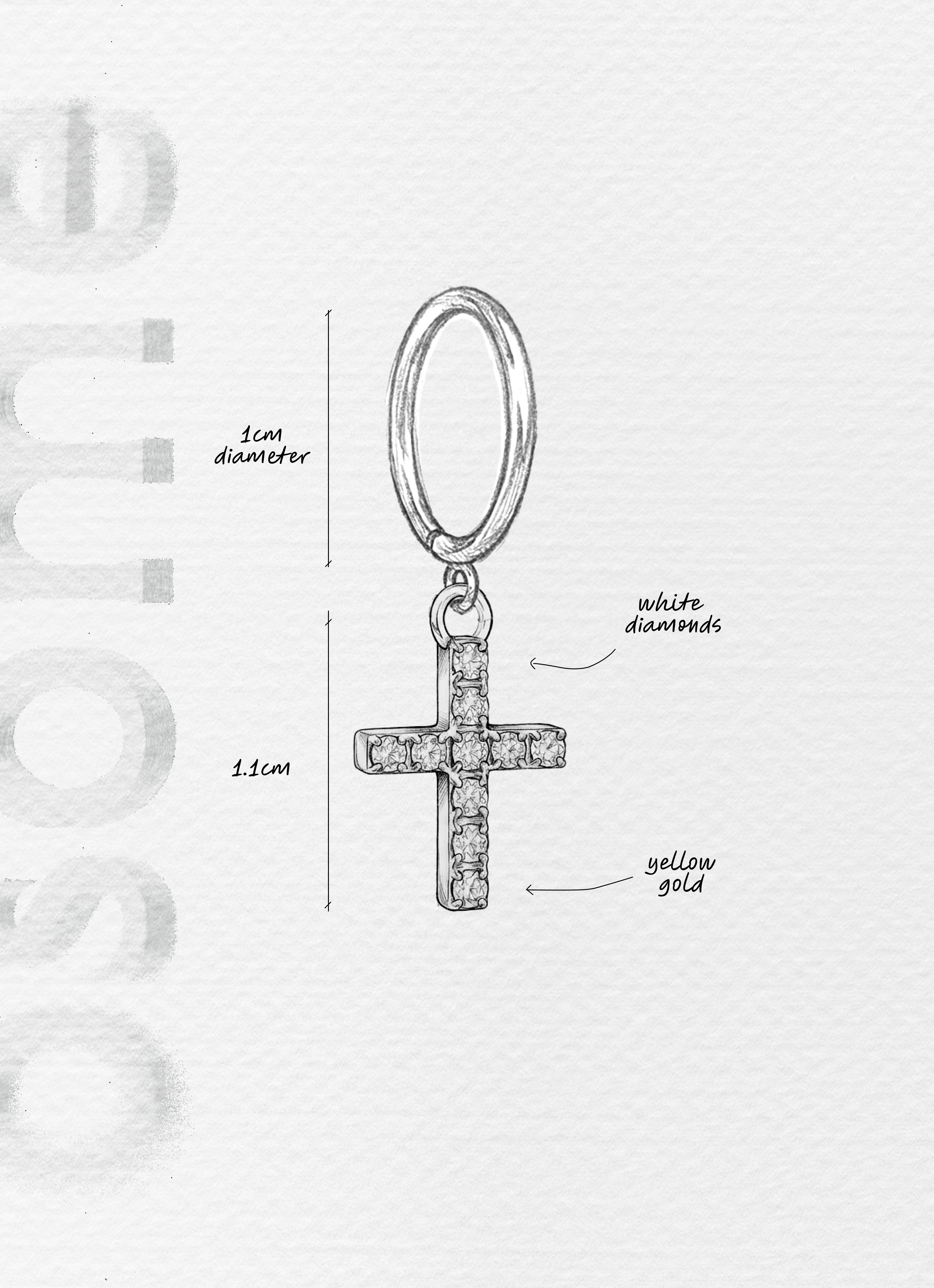 THE CROSS WITH WHITE DIAMONDS